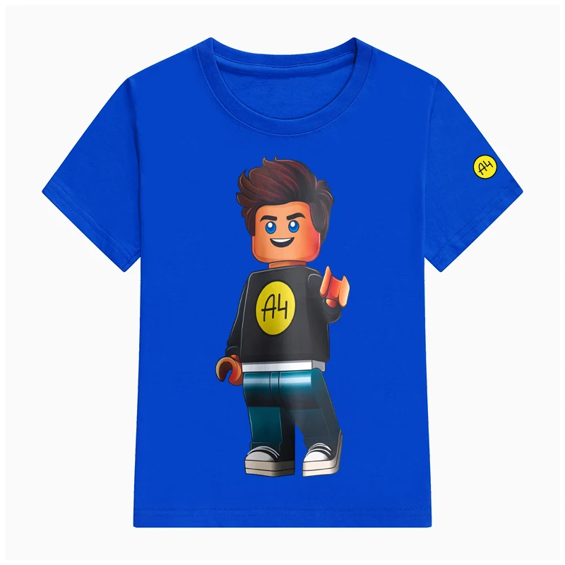 Vlad a4 crianças 100% algodão camiseta azul marinho manga curta topo para meninos meninas 3-10 anos macio respirável crianças verão camiseta