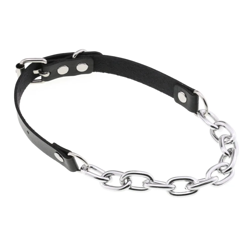 Punk Rock Chain Leather  Choker Women Metal Chocker Buckle Collar Necklace Girls Festival Goth Accessories