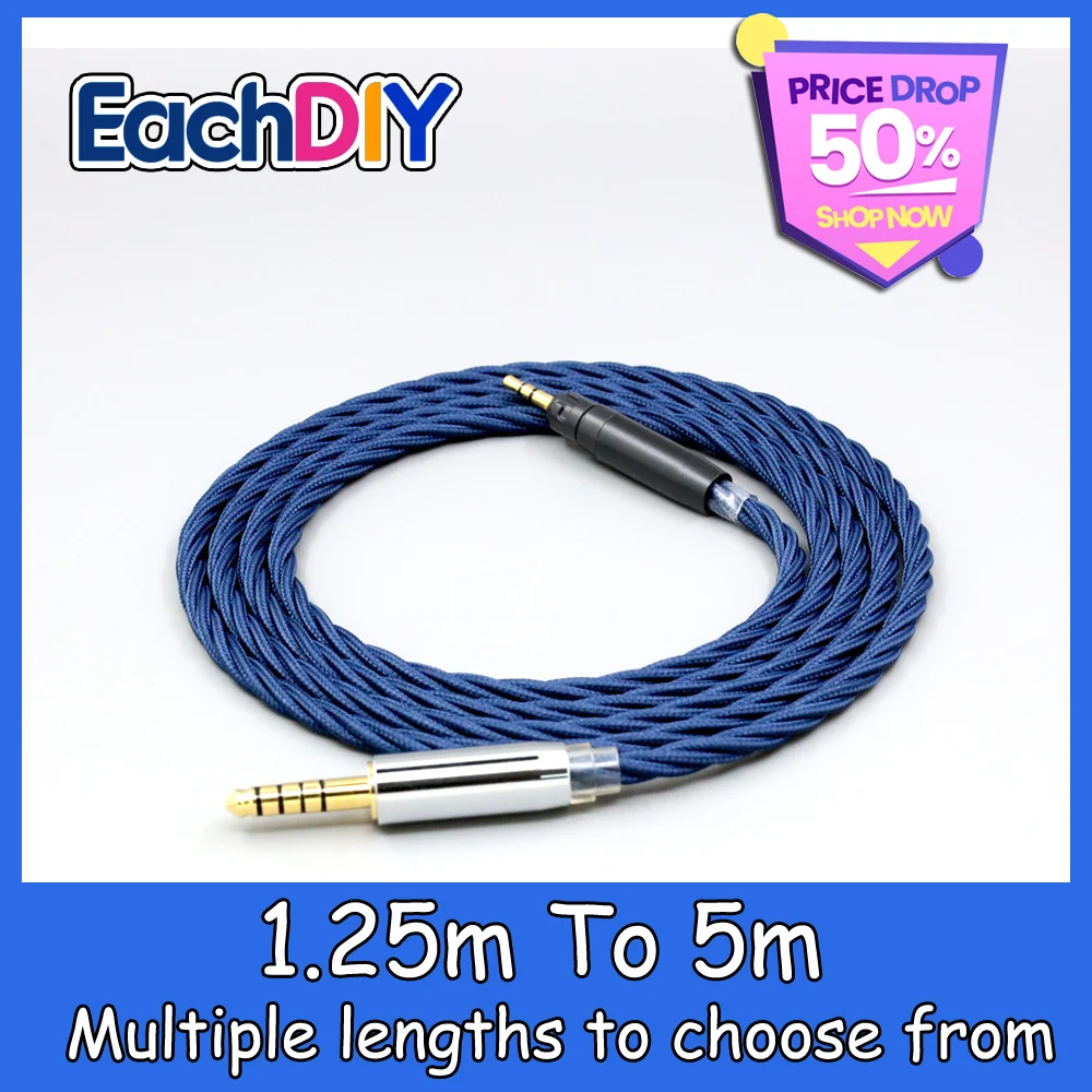 

99% Pure Silver OCC Graphene Full Sleeved Earphone Cable For Ultrasone Performance 820 880 Signature DXP PRO STUDIO LN008583