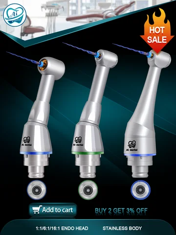 Dental electric endo motor head push button 16:1/6:1/1:1 60° twist for hand/engine files for endodontic contra angle handpiece