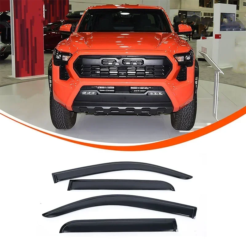 For Toyota Tacoma 2024+ Car Window Visor Vent Sun Rain Guard Deflector ABS Exterior Accessories 4 Pcs