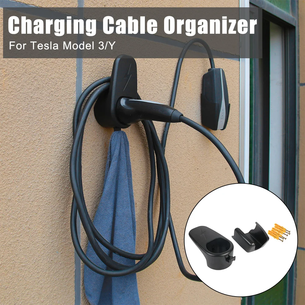 Für Tesla Modell 3 Y Auto Ladegerät Halter Stecker Halterung EU UNS Adapter Stand Wand Halterung Lade Kabel Organizer Zubehör