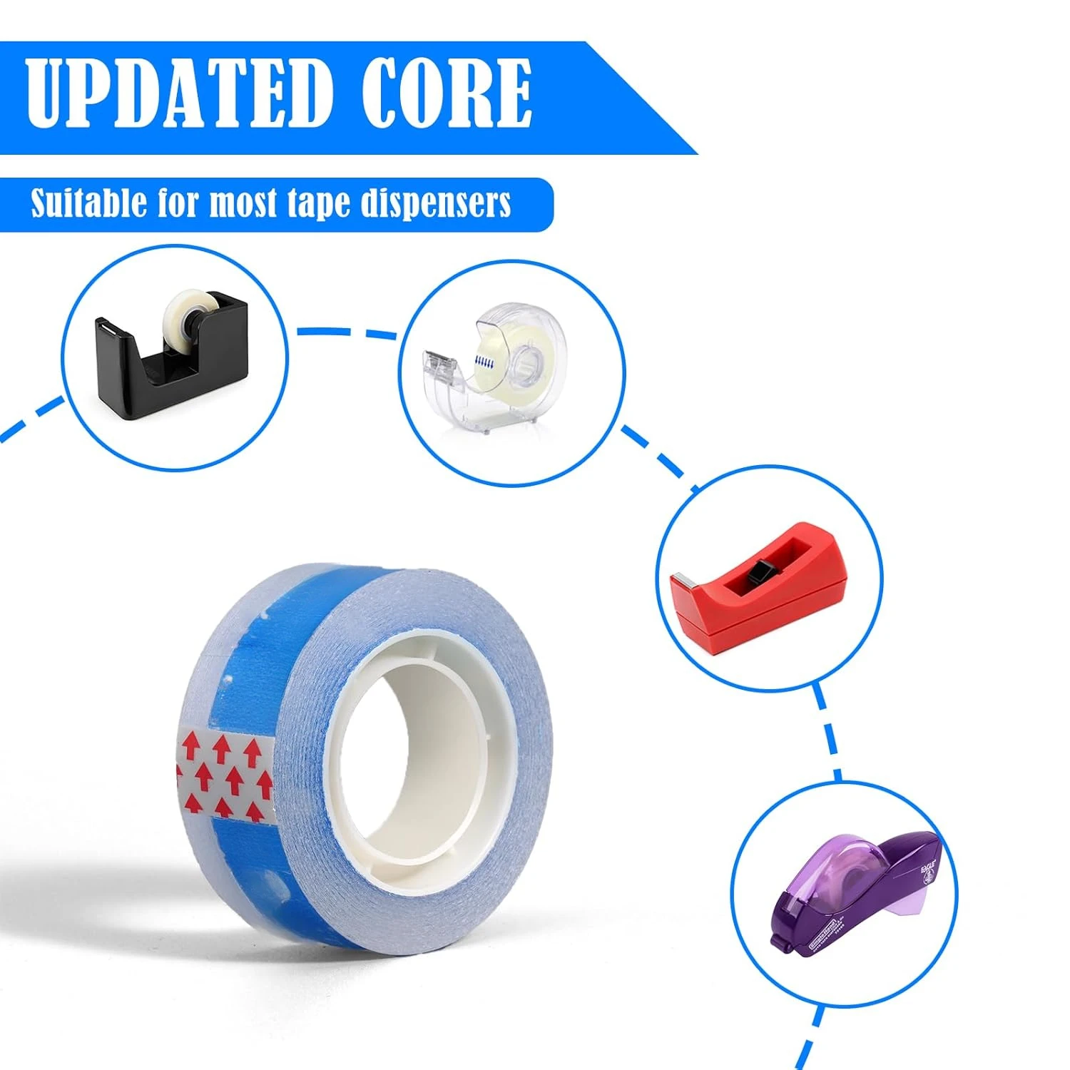 12 rolls of sellotape fill dispenser, sellotape easy to tear by hand, tape fill packing, office school home