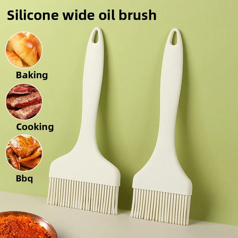 Large Integrated Wide Head Silicone Basting Brush, BBQ & Electric Skillet Sauce Oil Cooking Brush