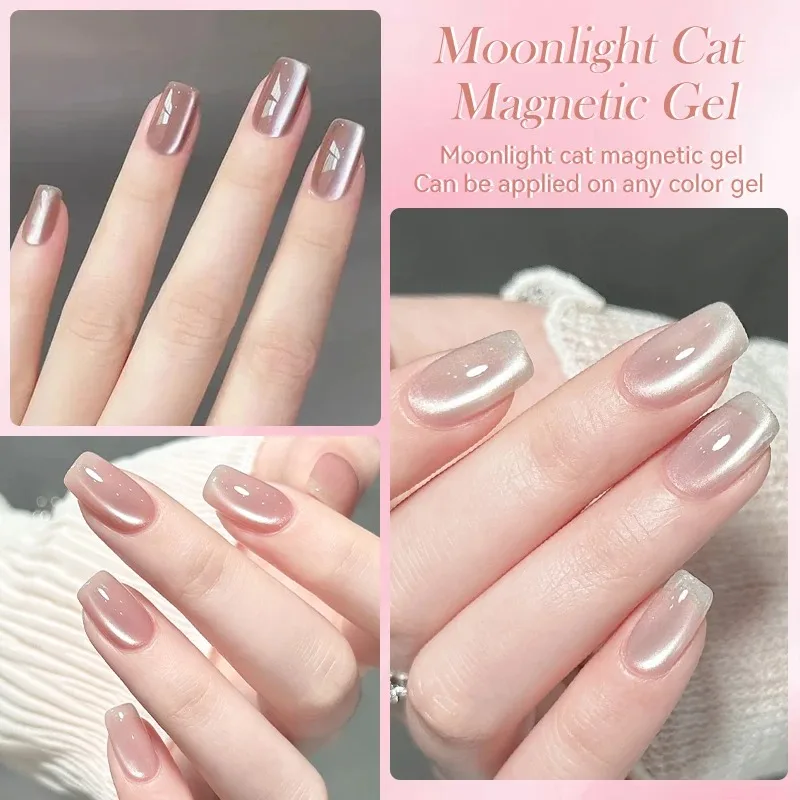 Porcelain White Magnetic Cat Eye Gel Nude Color Sparkling Glitter Semi Permanent Nail Art Soak Off LED UV Gel Nail Varnishe