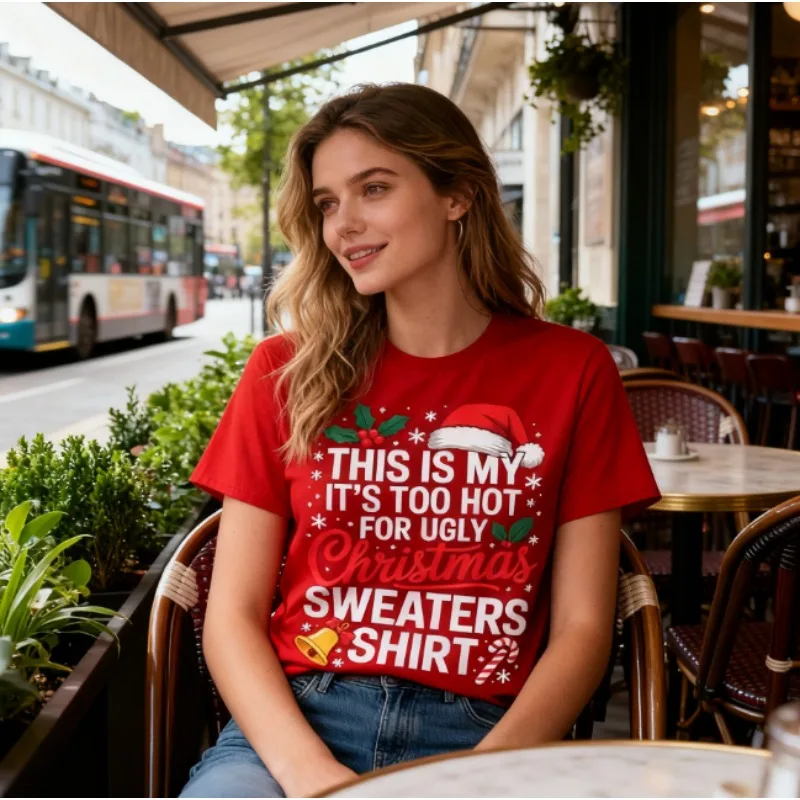 

Футболка «Это моя слишком горячая для уродливых рождественских свитеров»