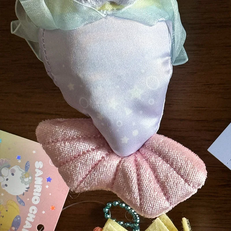 Kawaii Sanrio Cinnamoroll Pompom Purin Pochacco Ocean Mermaid Series Plush Pp Cotton Filling Keychain Commuter Bag Trinket Gift view 6