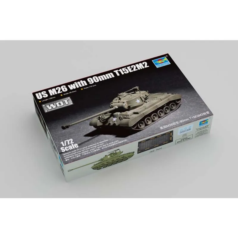 

Trumpeter 07170 1/72 США M26 с танком 90 мм T15E2M2 военный дисплей игрушка пластиковая сборка набор для сборки