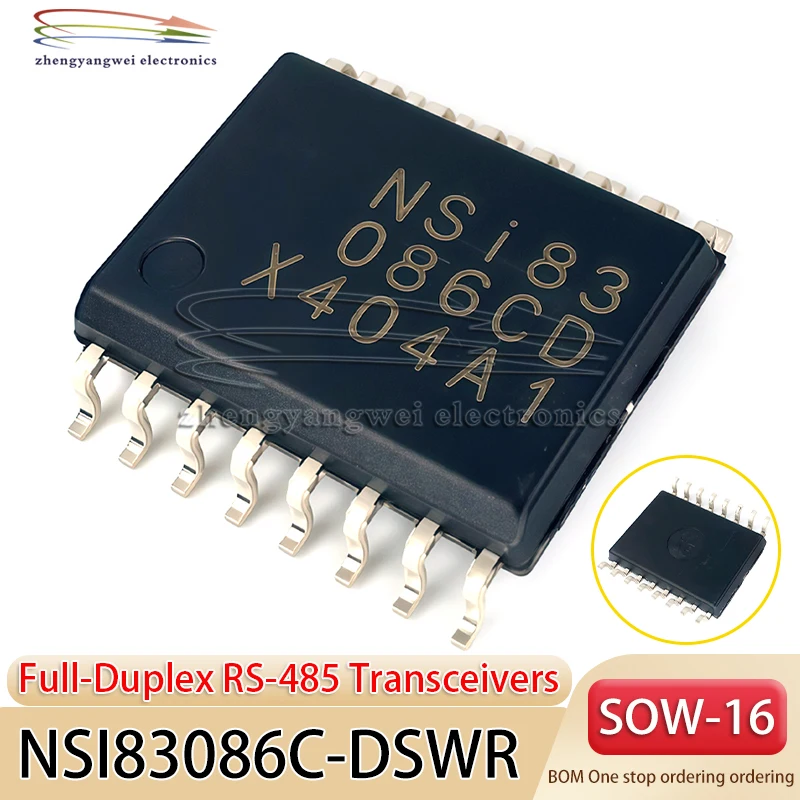 2 PCS NSI83086C-DSWR SOW-16 MSi83 086CD NSI83086C Isolated RS485/422 Transceiver