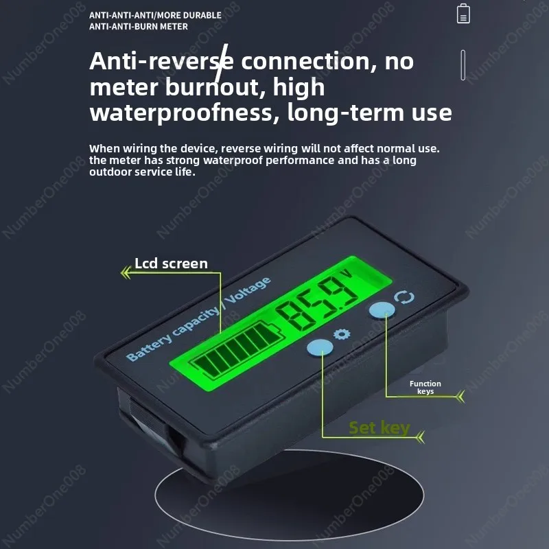 Universal Battery Monitor GY-6S, for 12-72V Multi-Voltage Lithium & Lead Acid Battery Capacity Display