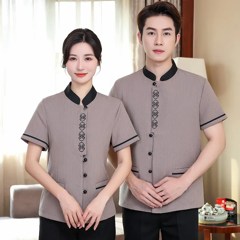 

Cleaning Work Uniforms for Men and Women Hotel Cleaning Uniforms Short Sleeve Hotel Housekeeping Property CleaningPASummer Guest
