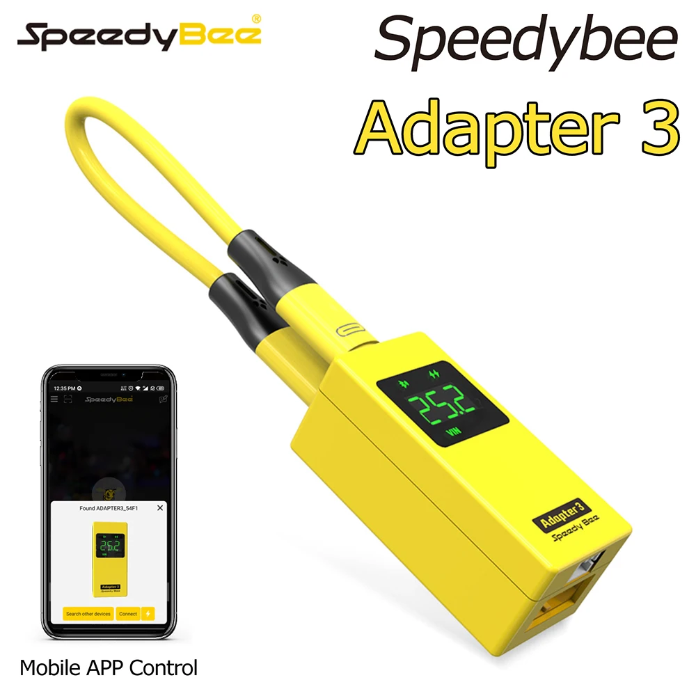 

Адаптер Speedybee 3 Адаптер для проверки напряжения Беспроводной адаптер WIIFI Беспроводной анализатор Blackbox Управление через приложение 1-6S LiPo Зарядное устройство 30 Вт