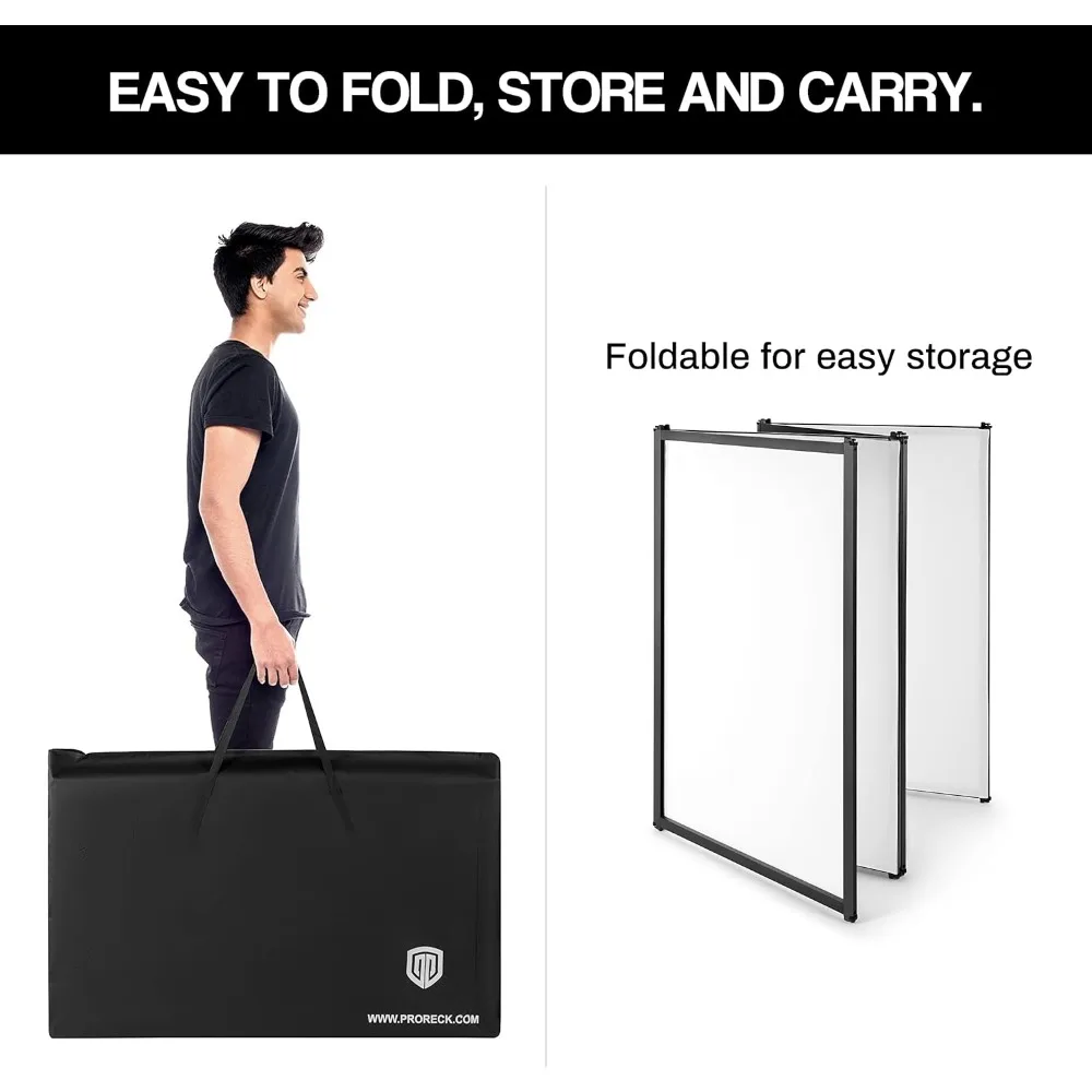 لوحات كشك الحدث المحمولة ذات الواجهة القابلة للطي مع إطار معدني أسود قابل للفصل وحقيبة حمل