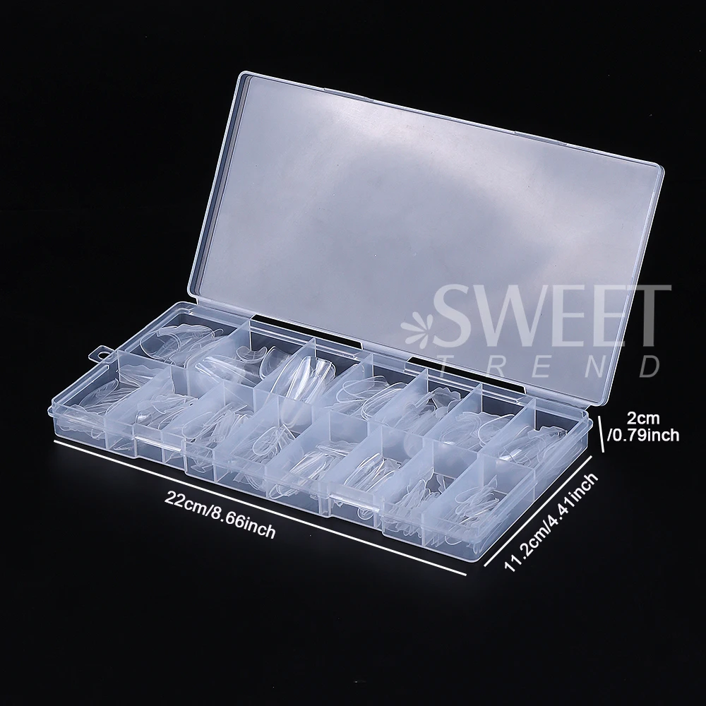 1 boîte de formes d'ongles doubles, nouveaux 180 pièces, Extensions de 15 tailles, cercueil Long en amande, formes d'ongles supérieures/inférieures, outil d'extension de manucure