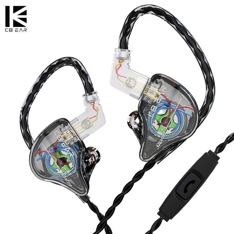 KBEAR Storm HiFi Headphone Single Dynamic Driver In-ear Monitor Jazz Sport Music Headset 2Pin Wired Earphone Fashion Earbud KS1