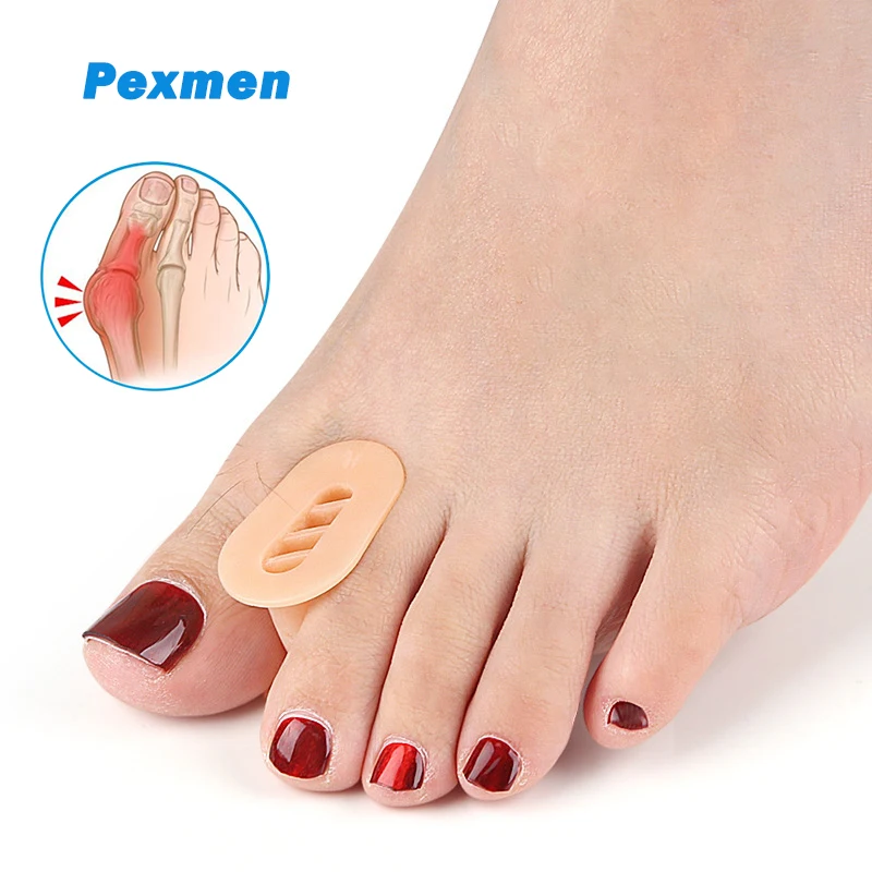 Pexmen 2/4 قطعة فواصل أصابع القدم من الجل مصحح الورم فواصل أصابع القدم لتقويم العظام إلى شكلهم الأصلي للرجال والنساء #1