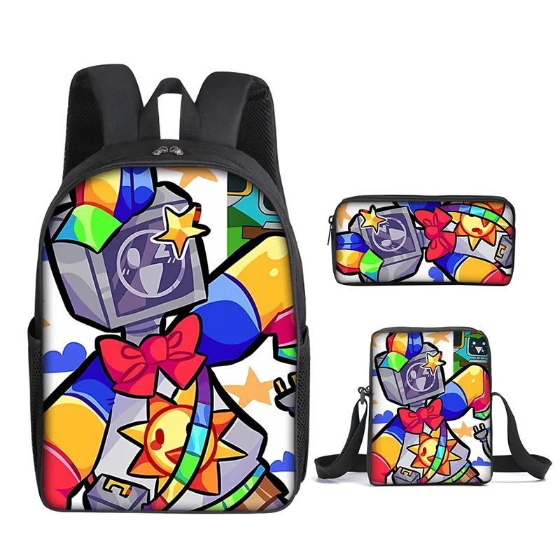 

Popular Youthful Novelty Cool Sprunki 3D Print 3pcs/Set Student Travel bags Laptop Daypack Backpack Shoulder Bag Pencil Case