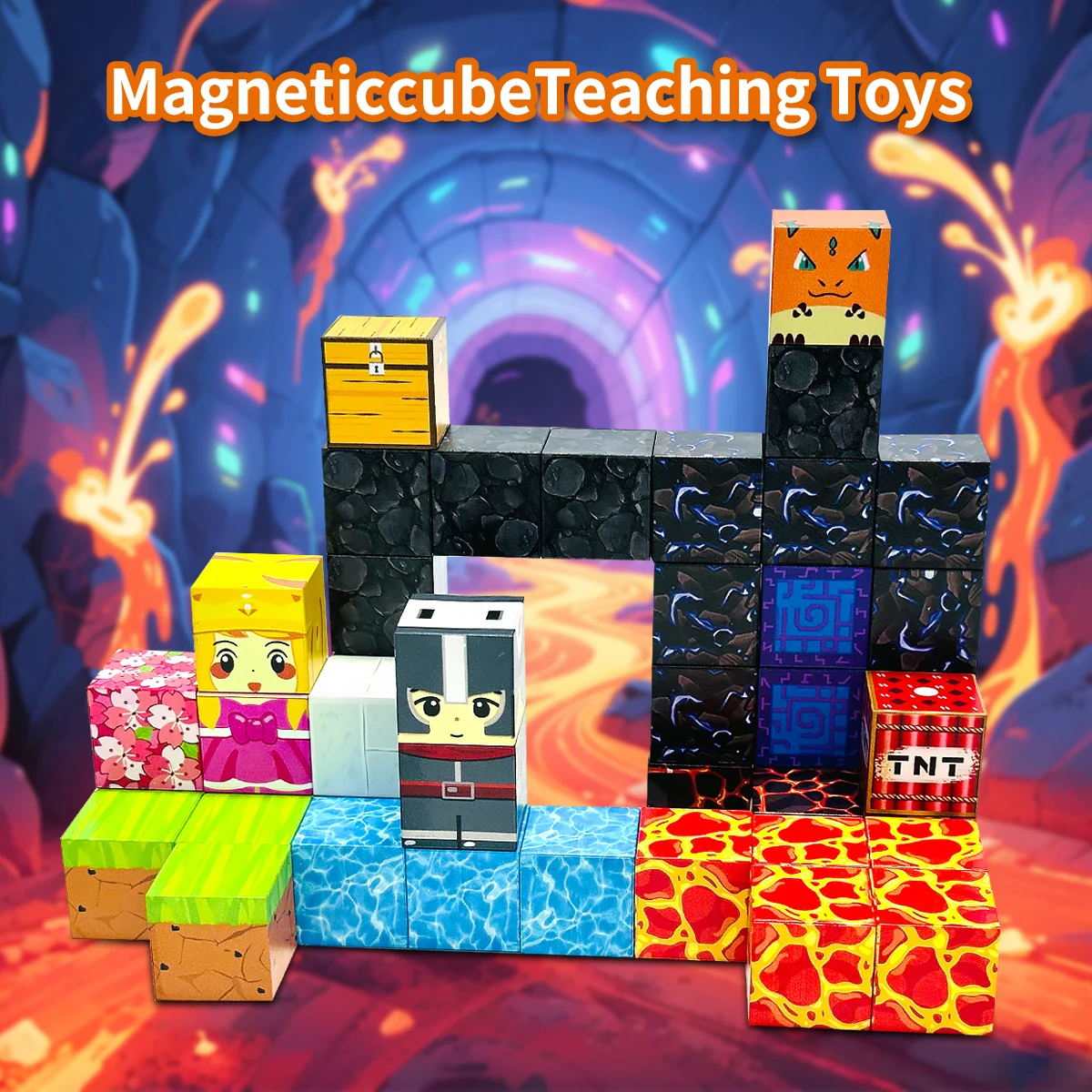 Magnetic Blocks Travel Magnet Building Blocks for Toddlers 45PCS Magnetic Building Toys with Portable Iron Box Educational Toys