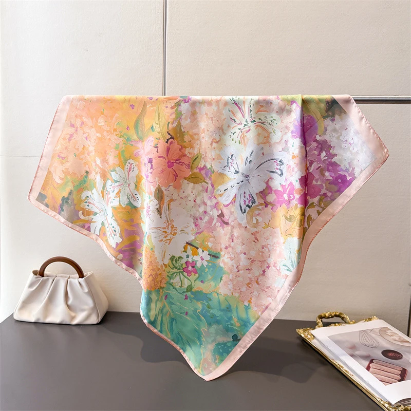 70*70cm Square Silk Scarf for - Ascot Neck Scarf avis et prix