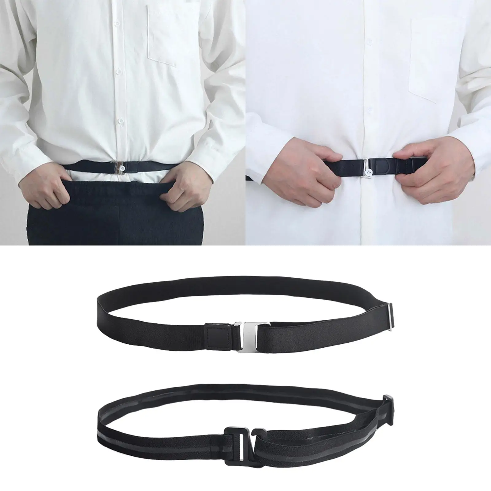 Shirt Stay Belt Fixed Waistband Non Slip Wrinkle Resistance Strap Elastic Shirt Holder Locking Belt for Uniform Women Men