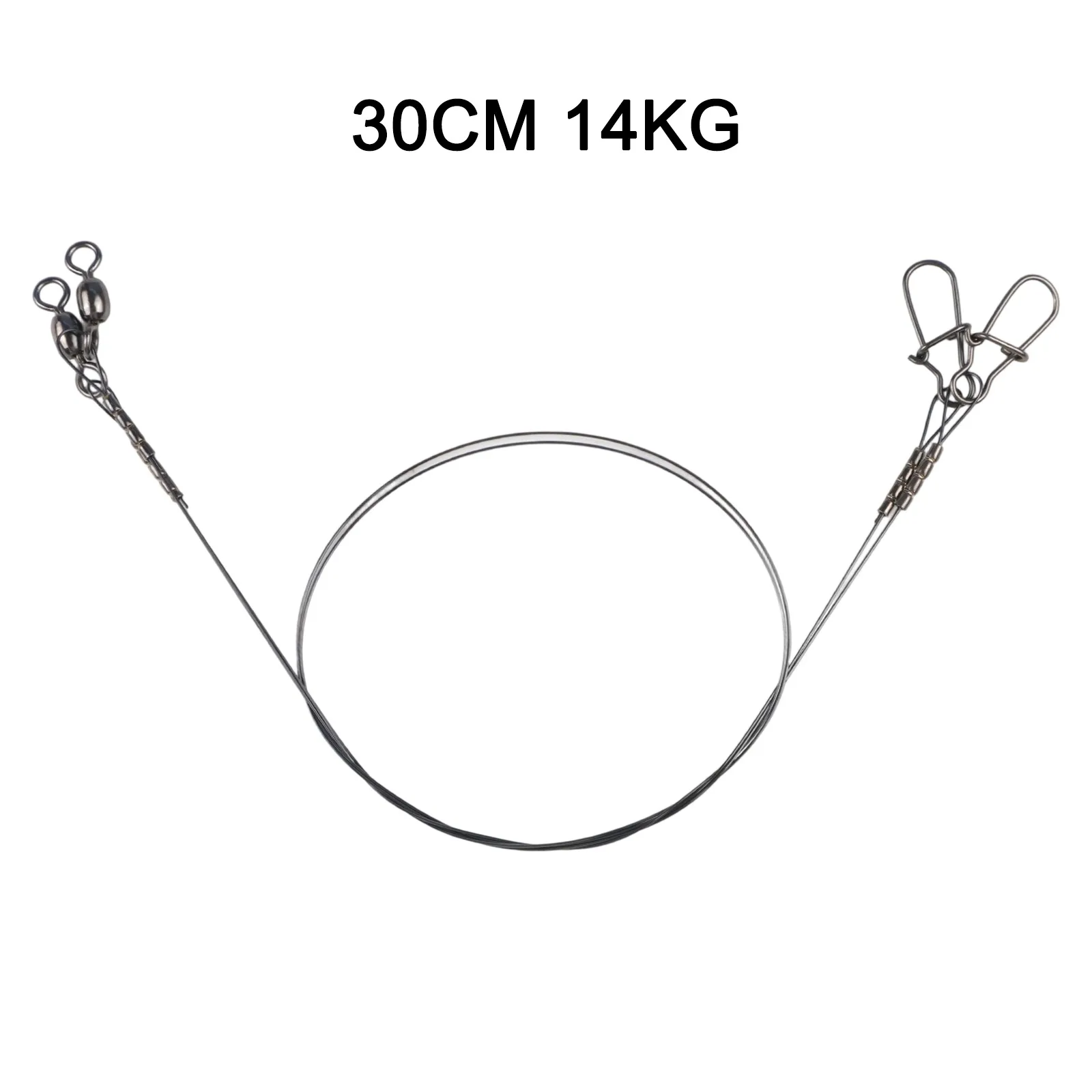 2er-Pack Titan-Angelvorfachseil mit Wirbel und Duo-Lock-Verschluss, 7x7-Strang-Stahlkabel für Raubfische, 30/35 cm, 14/18 kg – Detail 3