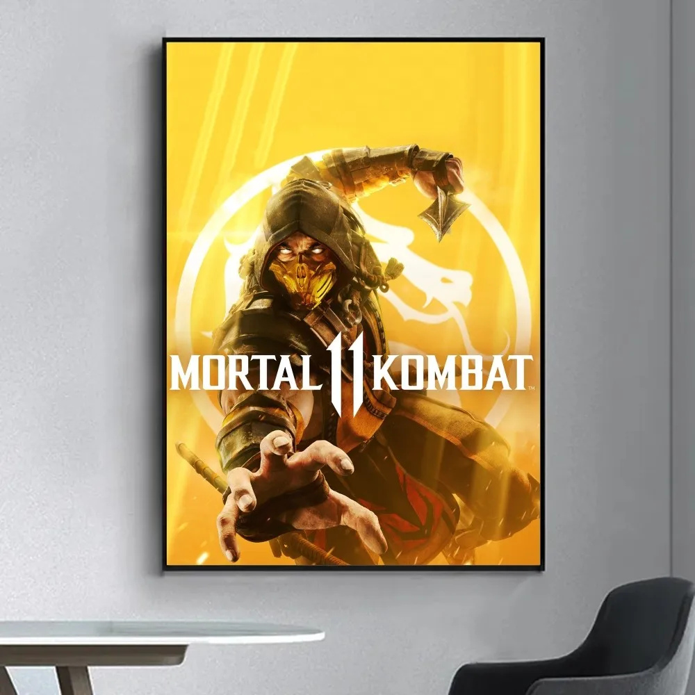 Mortal Kombat videogioco Poster Fancy Wall Sticker per soggiorno Bar Vintage pittura decorativa centrale