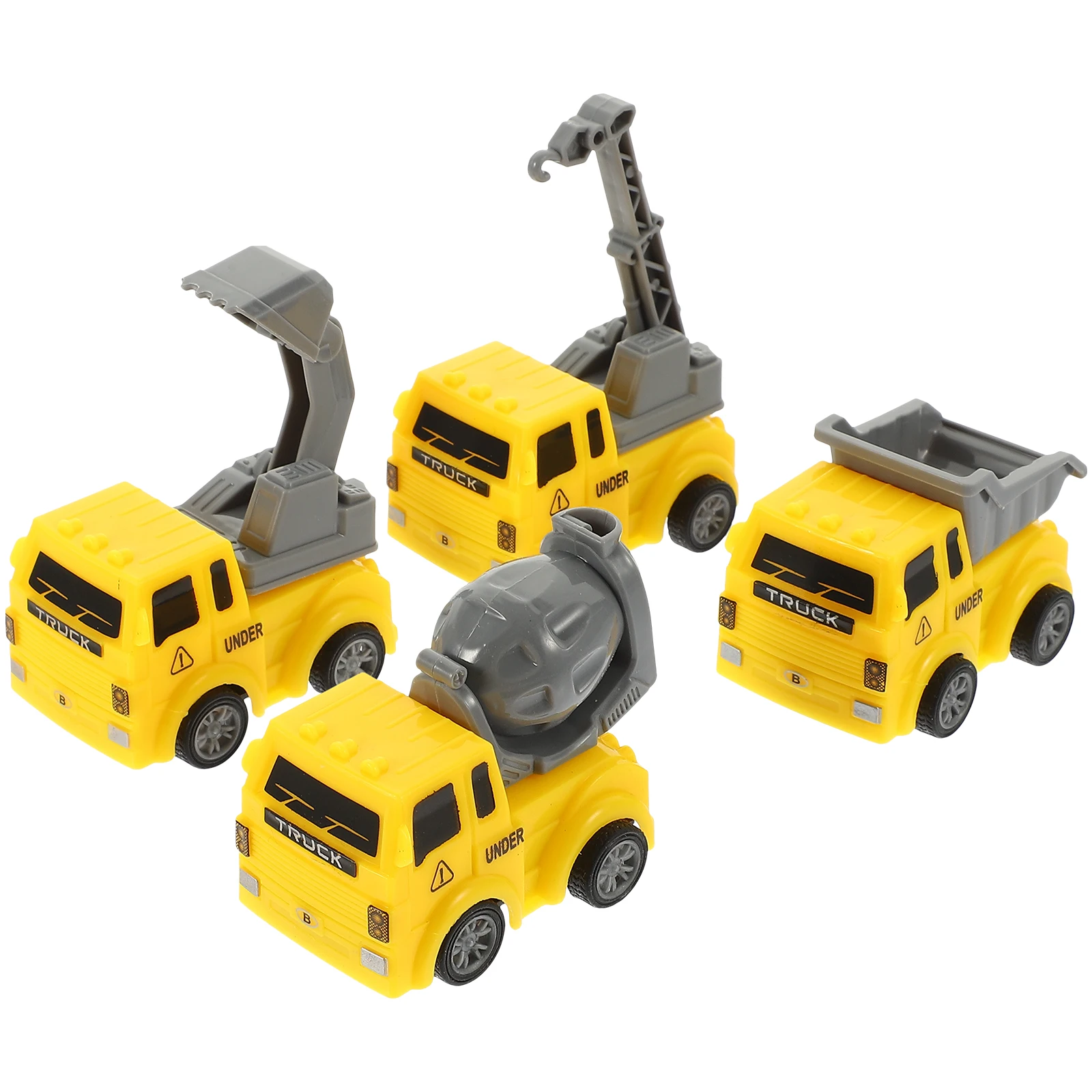 Juego de coches de juguete para tirar hacia atrás, Mini modelo amarillo sin Control remoto, seguro, educativo, simulación de dibujos animados, juego de Aprendizaje Temprano, 1 Juego