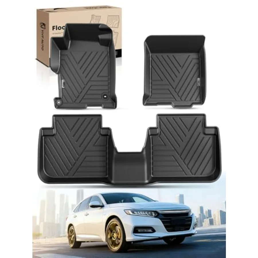 

Automotive Floor Mats Compatible with Honda Accord 2013-2017 Sedan 4-Door TPE All Weather Car Mats Waterproof Anti-Slip Odorles