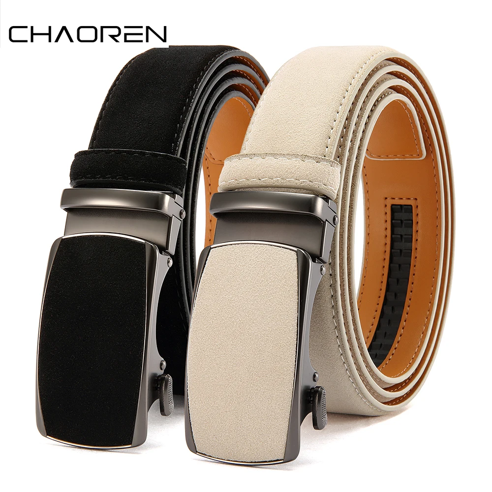 

Мужской кожаный ремень CHAOREN, высококачественные ремни из искусственной кожи, ремень с автоматической пряжкой, регулируемый ремень без дырок, джинсовый ремень для мужчин