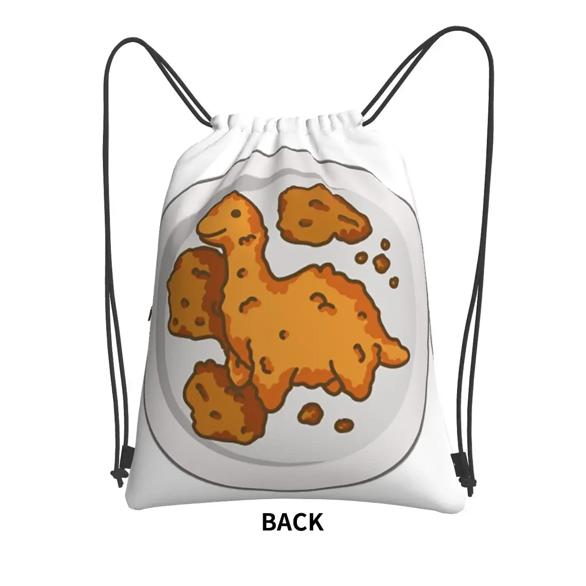 Literally A Dino Nugget, Dino, Dinosaurs, Nuggies Portable Backpacks Drawstring Bag Shoes Bags For Travel Sport Man Woman