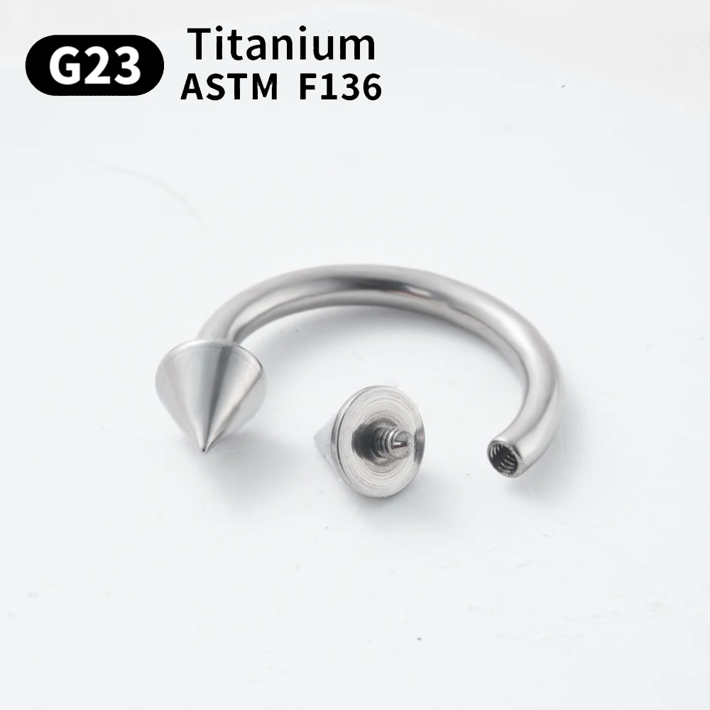 Wholesale 10PCS G23 Titanium Piercing Labret Lip Stud Eyebrow C rod For Earrings Nose Ring Body Jewelry Internal/External thread