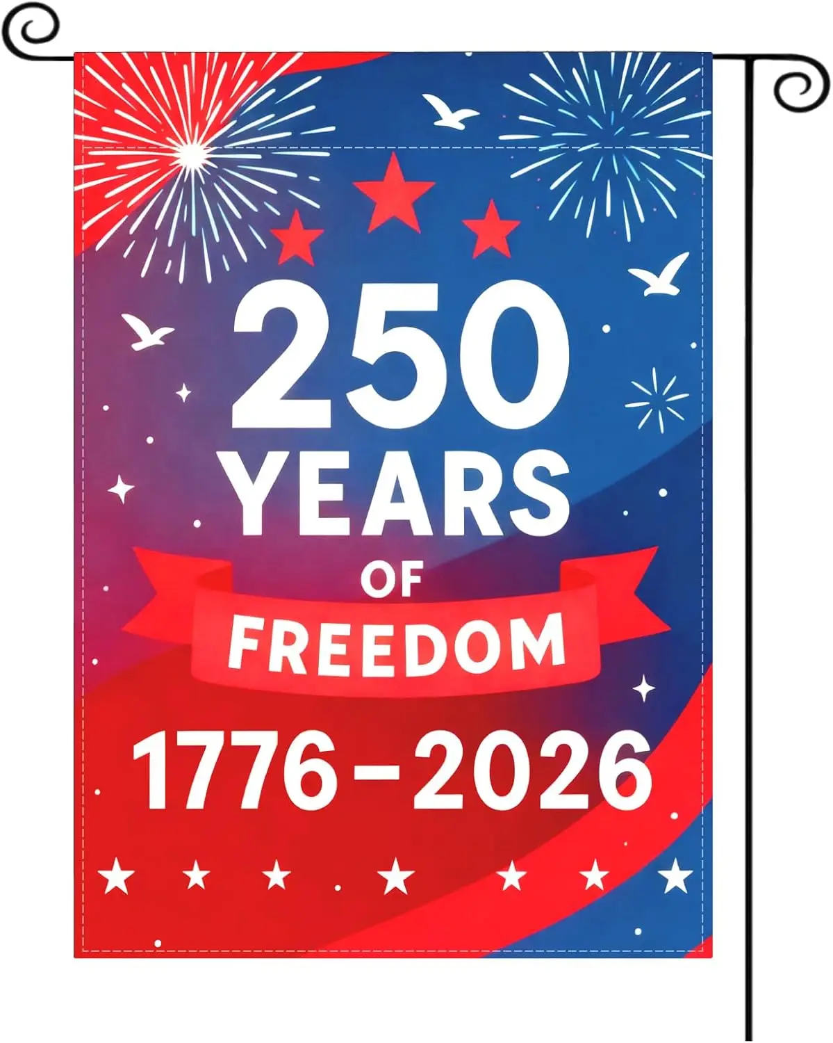250th Anniversary Garden Flag,12x18 Double Sided 250 Anniversary 1776 2026 4th of July Flag for Outside House Indoor Yard Pa AAS