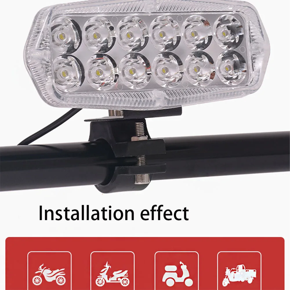

External LED Spotlight, Ultra Bright Electric Tricycle, Modified Front Headlights, Four-wheel Car Lights, 12v-80V Universal