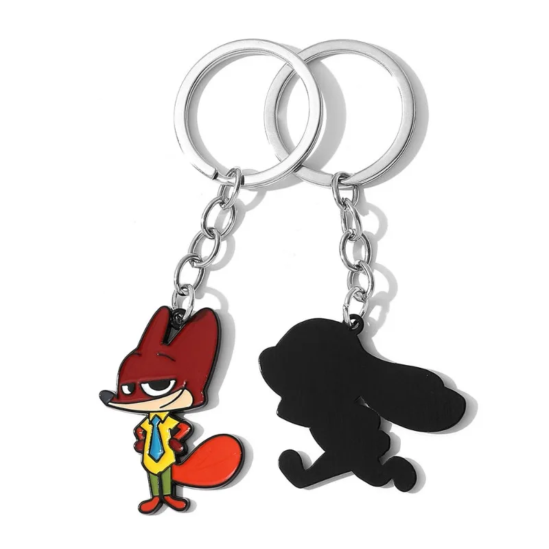 2 stuks Disney Zootopia Cartoon Figuur Judi Nick Sleutelhanger Disney Hanger Sleutelhanger Rugzak Sieraden Accessoires voor Valentijnsdag