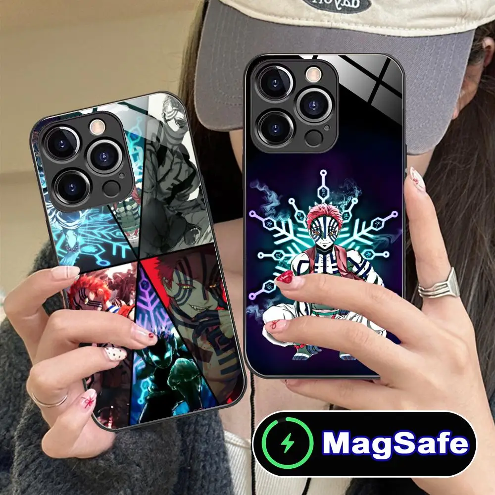Demon Slayer Akaza Phone Case for iPhone 16 15 14 13 12 11 P