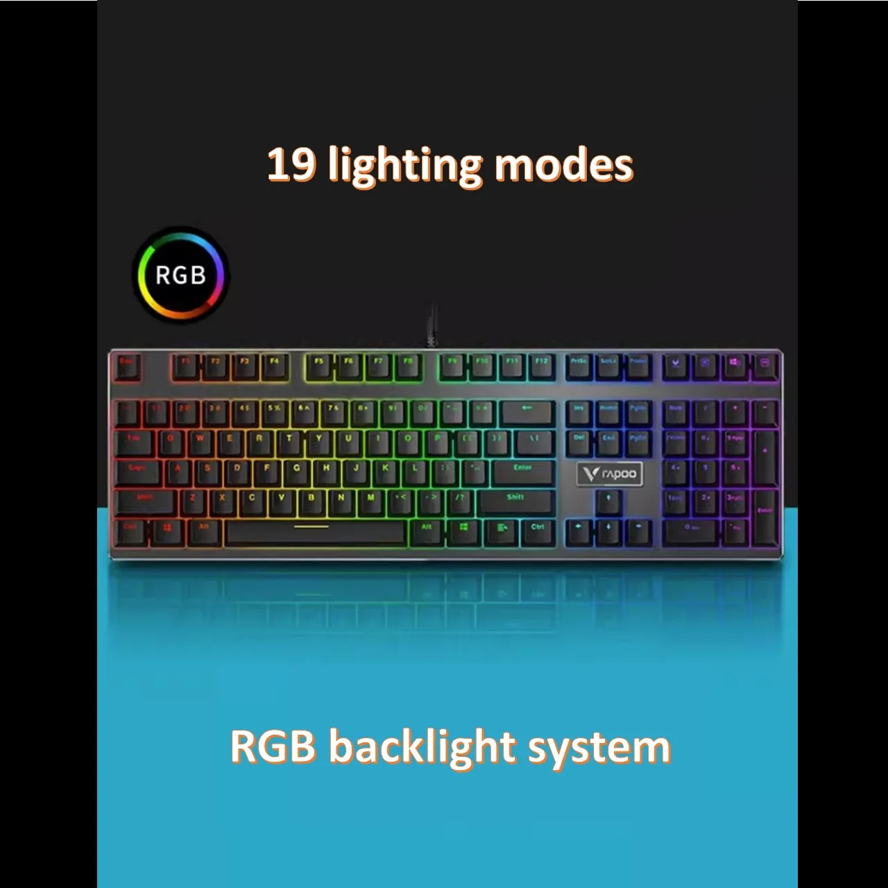 

USB wired mechanical keyboard, multiple lighting modes, RGB backlight system, dedicated to esports games, 108 keys