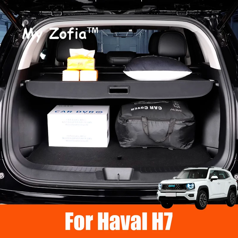 For GWM New HAVAL H7 2025 2026 Car Trunk Cargo Cover Curtain Rear Luggage Carrier Retractable Partition Baffle Plate Accessories