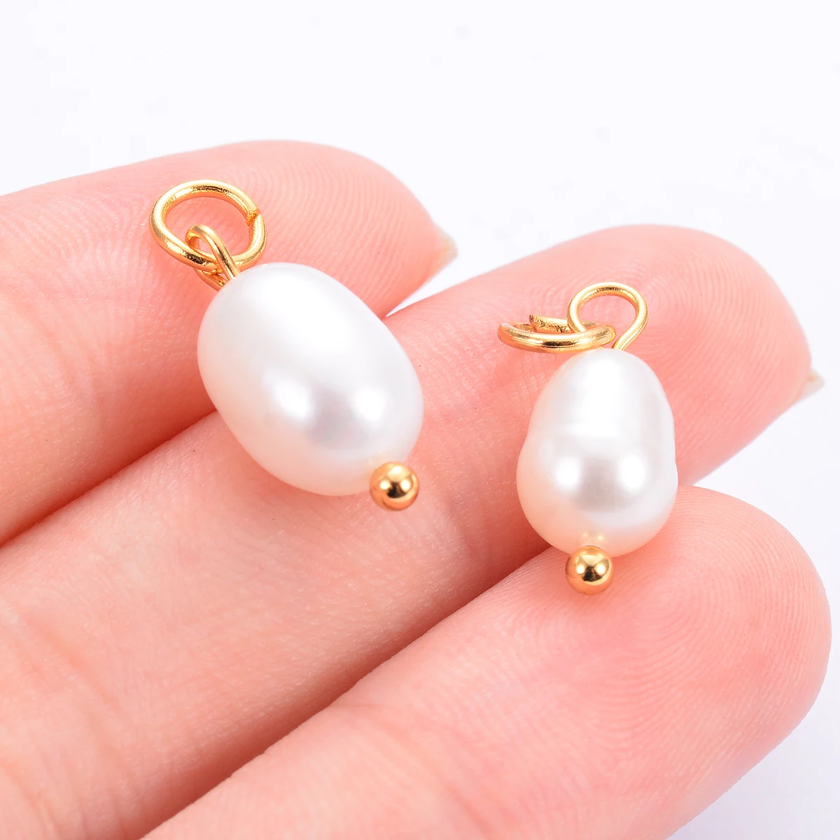 10Pcs Stainless Steel Natural Irregular Pearl Jewelry DIY Making Pendant Bracelet Necklace Earrings Jewelry Material Accessories