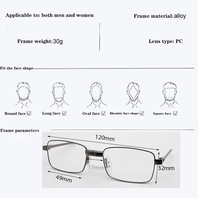 Hochwertige Legierungs-Magnetbrille zum Aufhängen am Hals für Männer und Frauen, Tragbare Magnet-Lesebrille – Detail 1