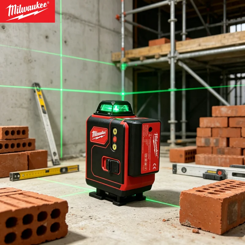 

Upgraded M18 Compatible Laser Level 4D 6 Line 360° Full Coverage Green Beam Auto Self-Leveling Horizontal Vertical Layout Tool