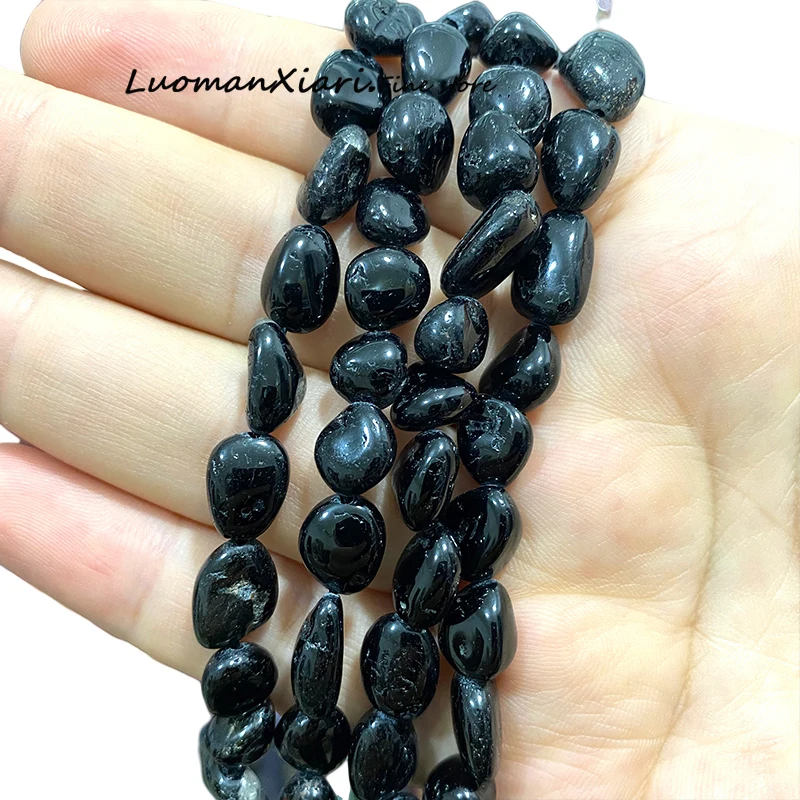 8-10mm Natural Stone Black Tourmaline Irregular Loose Spacer Beads for Jewelry Making Diy Earrings Bracelet Charms Accessories