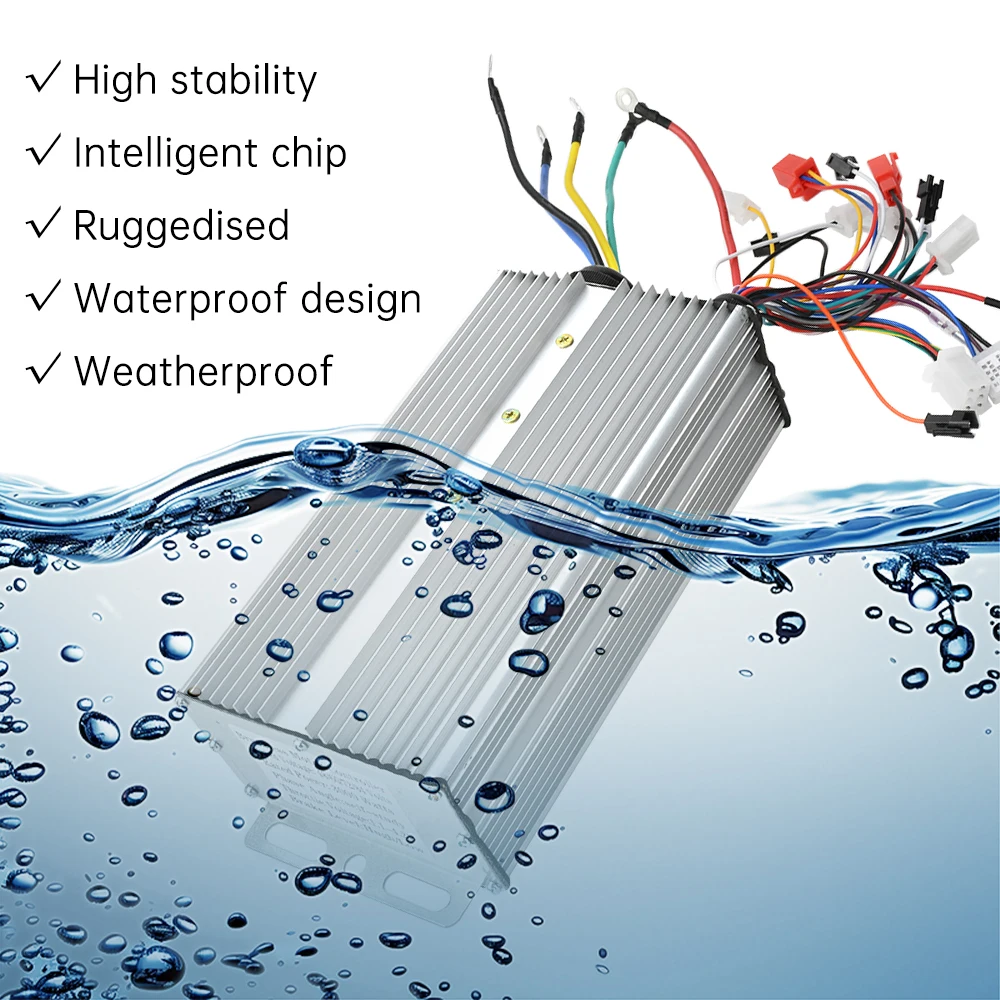 Electric Vehicle Controller 48V/60V/72V/84V 3000W Double Row Intelligent Brushless Controller MOS Tube SKST049N08 Splash Proof