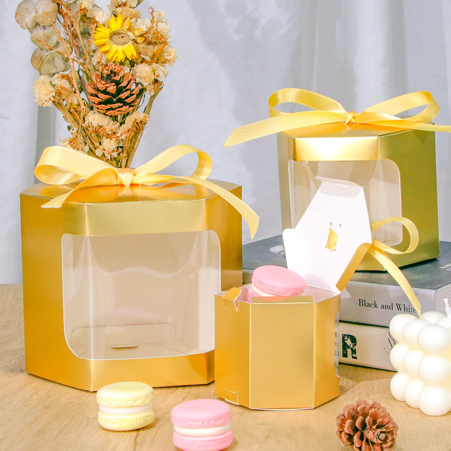 

10 шт., 10*10*10 см, подарочная коробка для конфет с оконными веревками, упаковочные коробки для торта, шоколада, свадебные сувениры, товары для декора для дня рождения