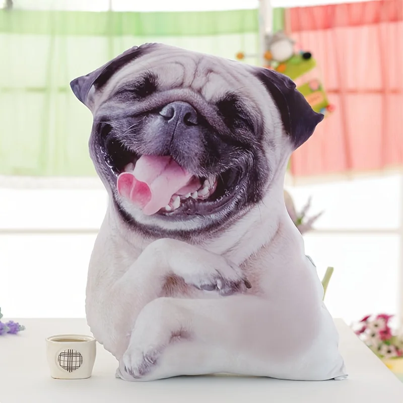 وسادة مخصصة للحيوانات الأليفة على شكل كلب، طباعة رقمية مزدوجة الجوانب، وسادة مكافئة للزينة واقعية، متعددة الاستخدامات لجميع المواسم