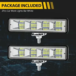 2Pcs 72W Car Work Light LED Bar 4x4 24 LED Worklight Bar Offroad SUV ATV Tractor Boat Trucks Excavator 12-60V led Combo Beam