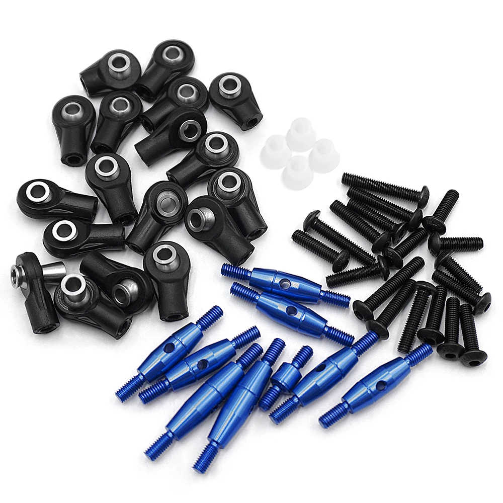 AXSPEED 9Pcs Metal Linkage Steering Link Rod Set for 1/10 Scale 4-Tec 2.0 VXL AWD Chassis #83076-4 RC Car Model Upgrade Parts