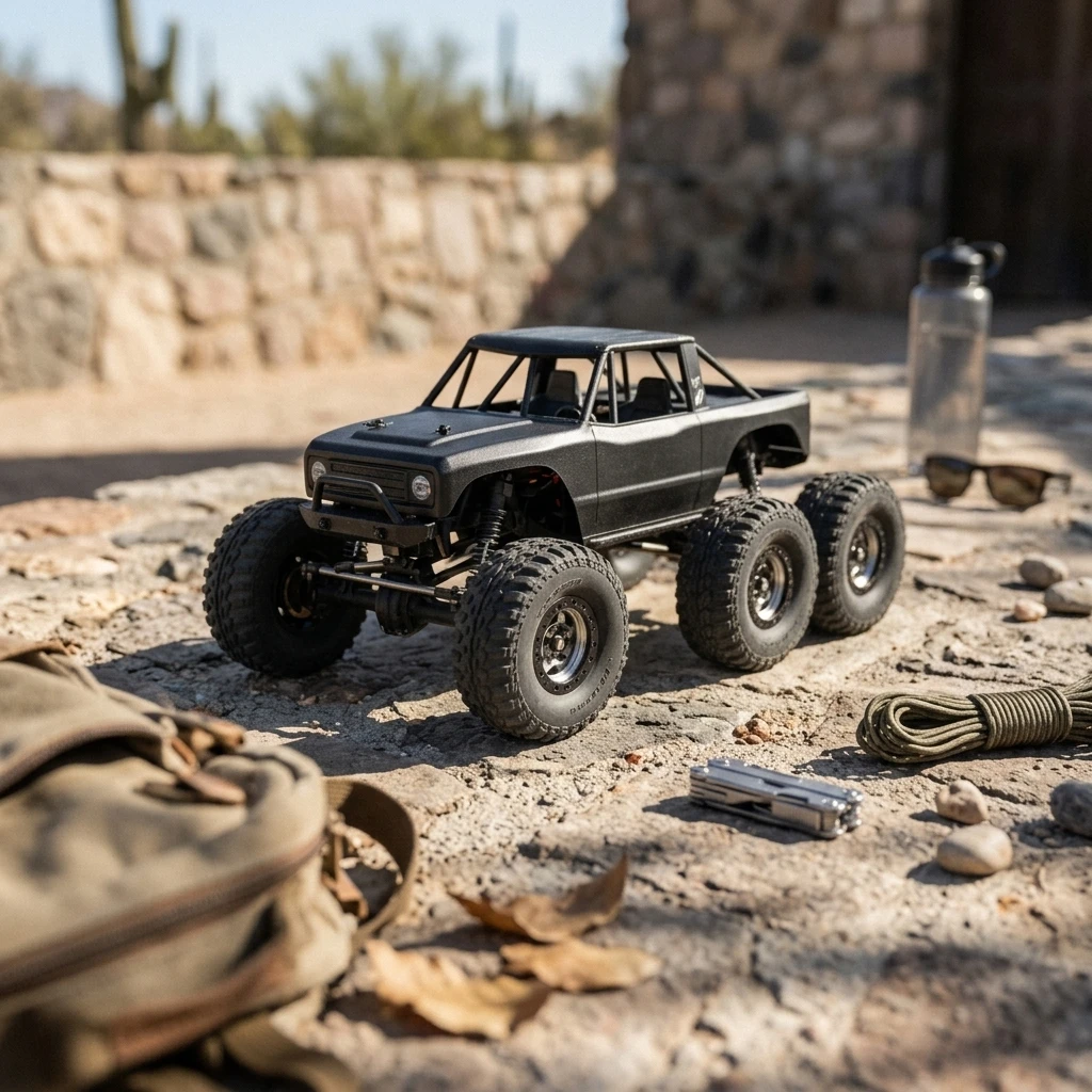 6 Pieces RC Wheel and Tire Set 71mm RC Wheels with Metal Hubs Beadlock Wheel off-Road Good Traction