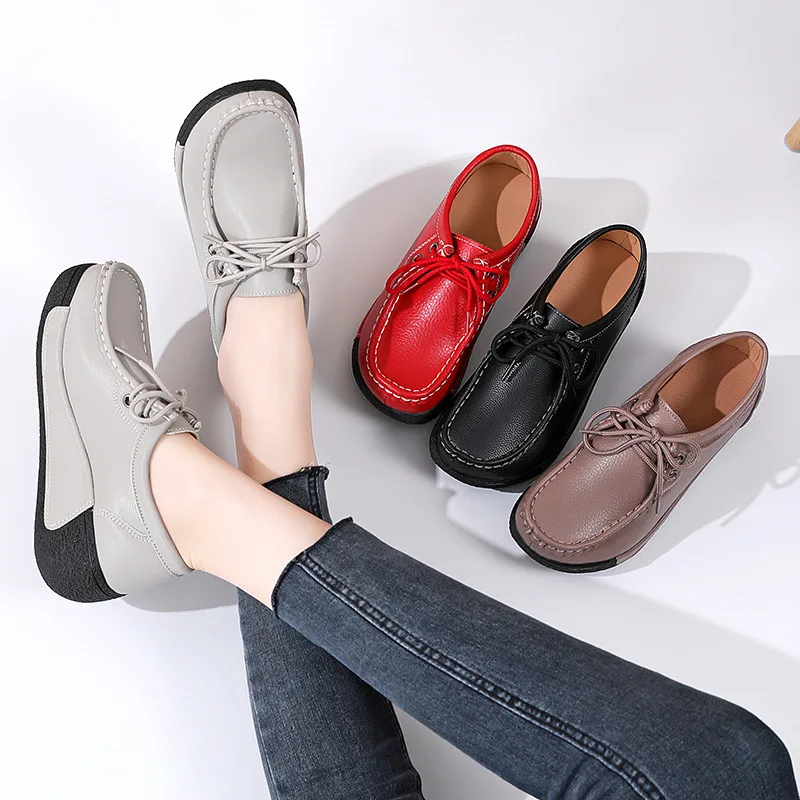 Women Shoes Flats Leather Sneakers Women 2022 Comfortable Female Casual Walking Footwear Fashion Large Size Loafers Shoes Women