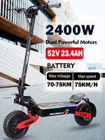 2025 EU New 2400W Dual Motor 52V 23.4ah Electric Scooter with 11 Inch Tires, Maximum Speed of 75 km/h, Range of 80km Scooter