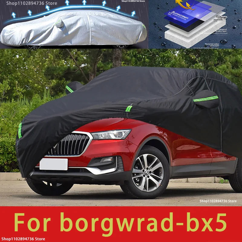 

For borgwrad bx5 fit Outdoor Protection Full Car Covers Snow Cover Sunshade Waterproof Dustproof Exterior black car cover